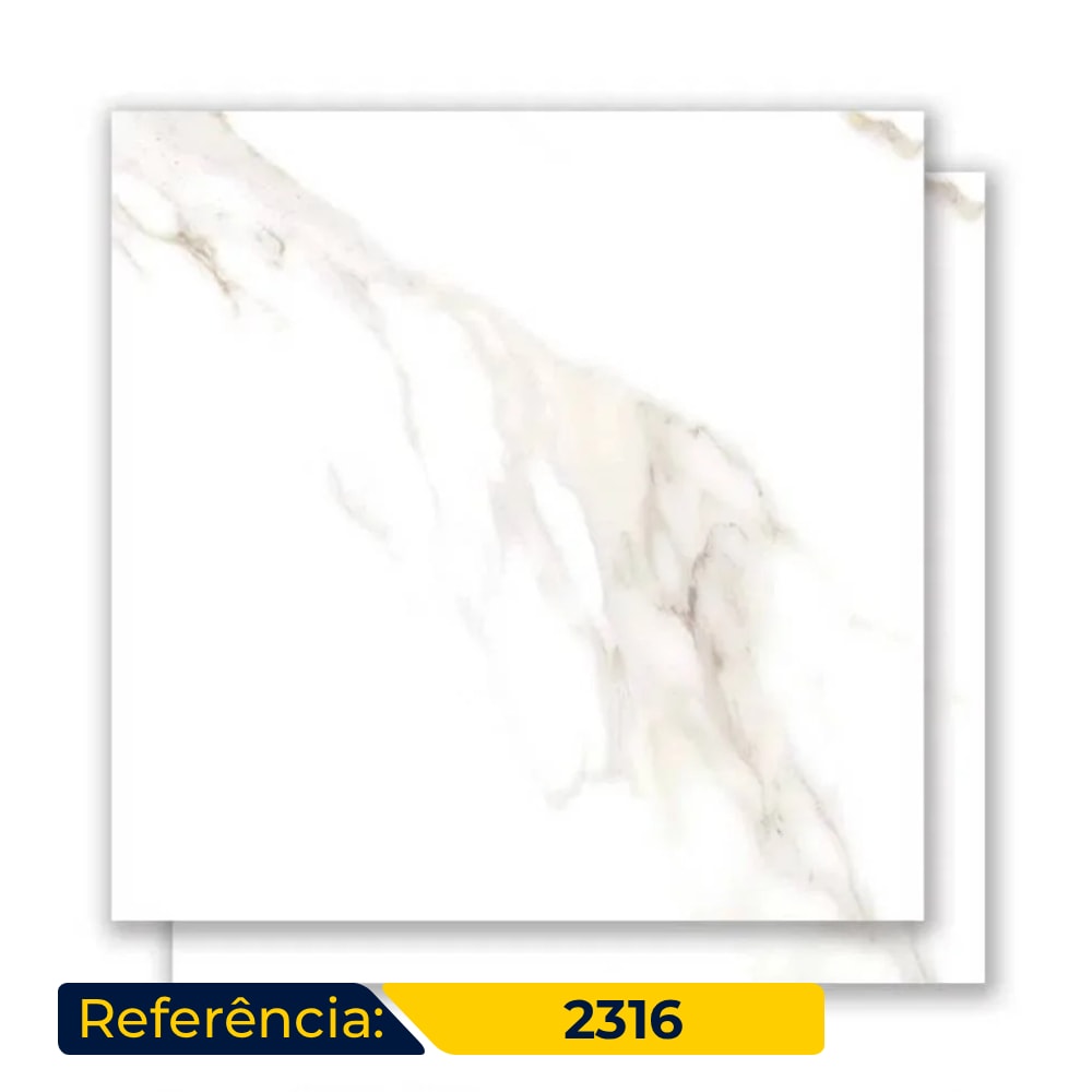 Porcelanato Polido 70x70cm Caixa 2,44m² Delta Marmo Douro Retificado - 2316