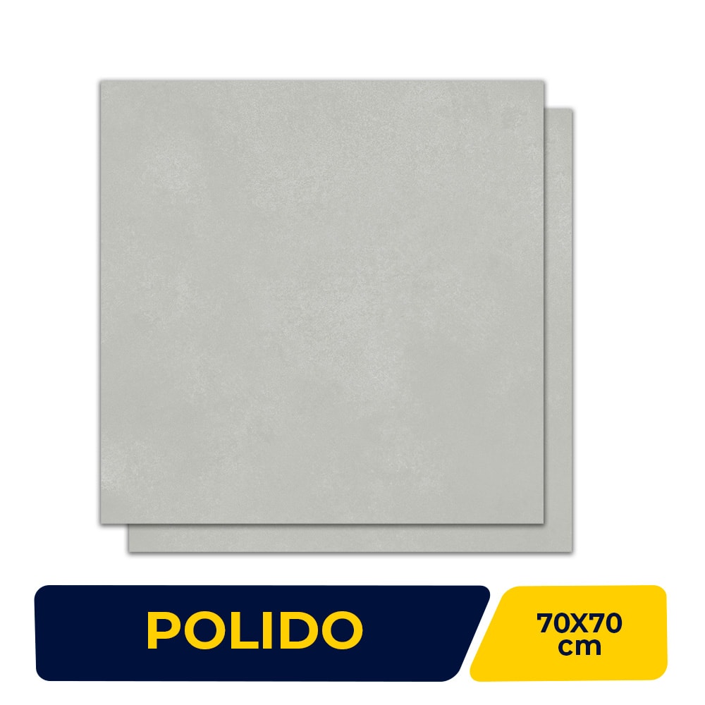 Porcelanato Polido 70x70cm Caixa 2,44m² Duragres Dallas Gray Retificado - 2553
