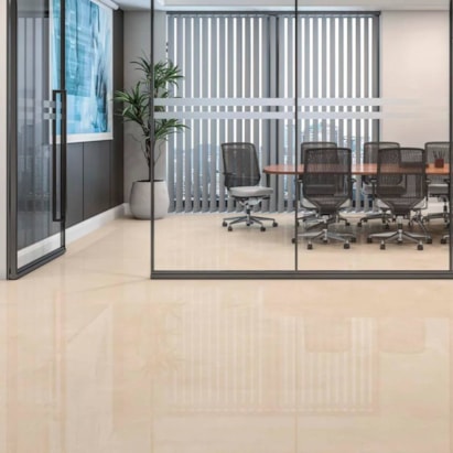 Porcelanato Polido 71x71cm Caixa 2,52m² Savane Urban Bege Retificado