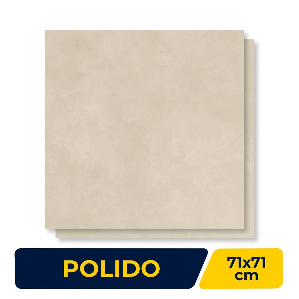 Porcelanato Polido 71x71cm Caixa 2,52m² Savane Urban Bege Retificado