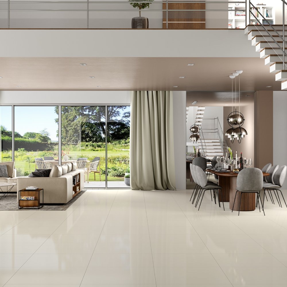 Porcelanato Polido 71x71cm Caixa 2,52m² ViaRosa Classic Marfil Retificado - PTR71102