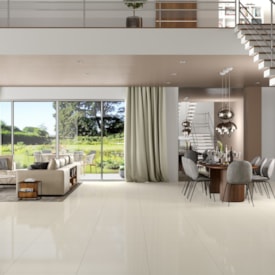 Porcelanato Polido 71x71cm Caixa 2,52m² ViaRosa Classic Marfil Retificado - PTR71102