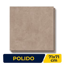 Porcelanato Polido 71x71cm Caixa 2,52m² ViaRosa Metropole Mocca Retificado - PTR71089