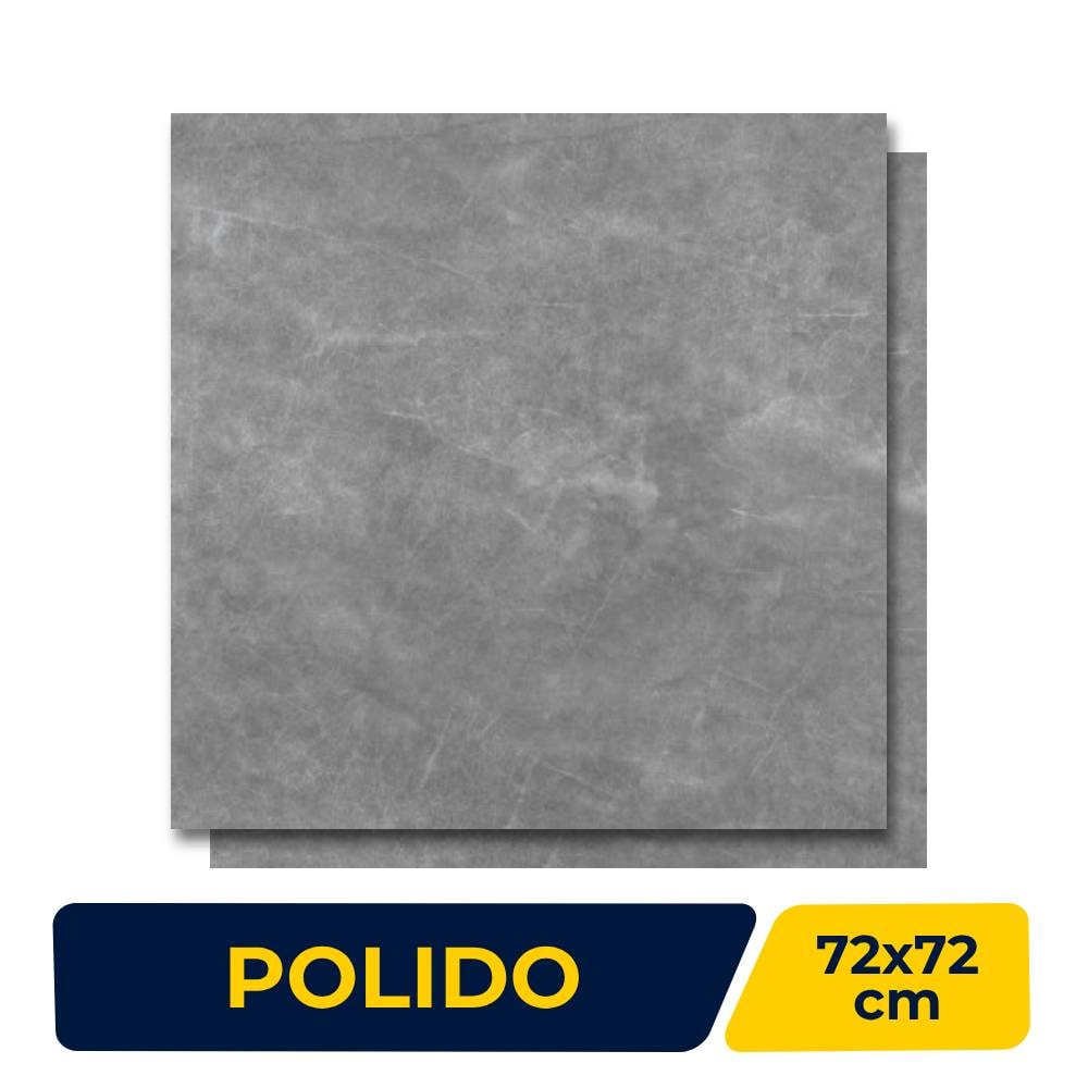 Porcelanato Polido 72x72cm Caixa 2,59m² Savane Manhattan Gray - Retificado