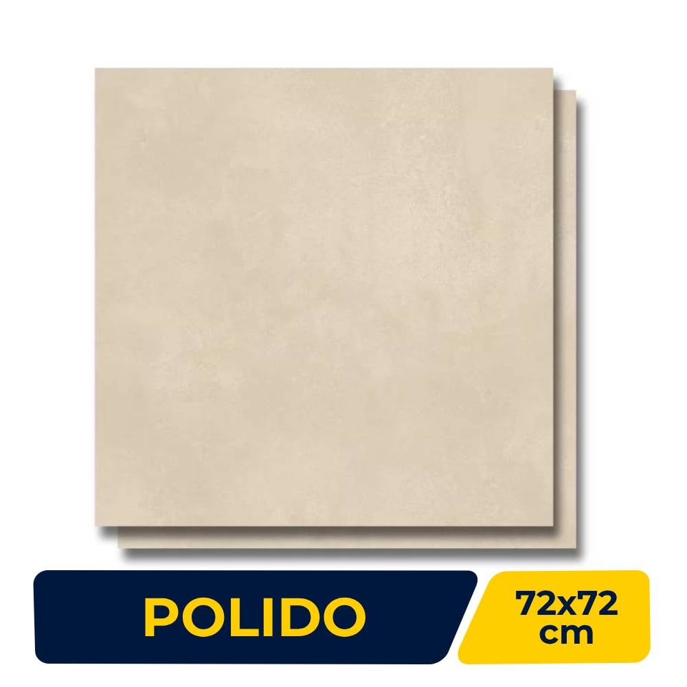 Porcelanato Polido 72x72cm Caixa 2,59m² Savane Urban Bege - Retificado