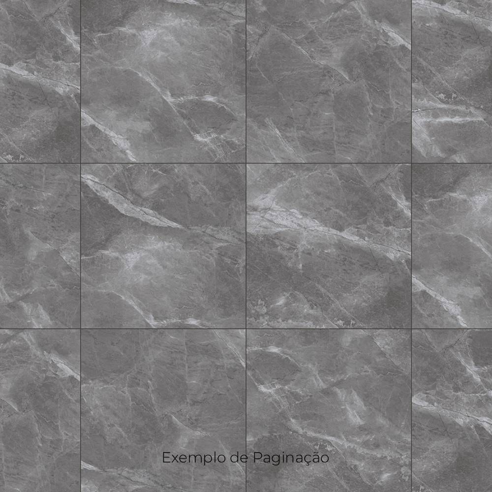 Porcelanato Polido 72x72cm Caixa 2,61m² Delta Fuji Grafite Retificado - 3053