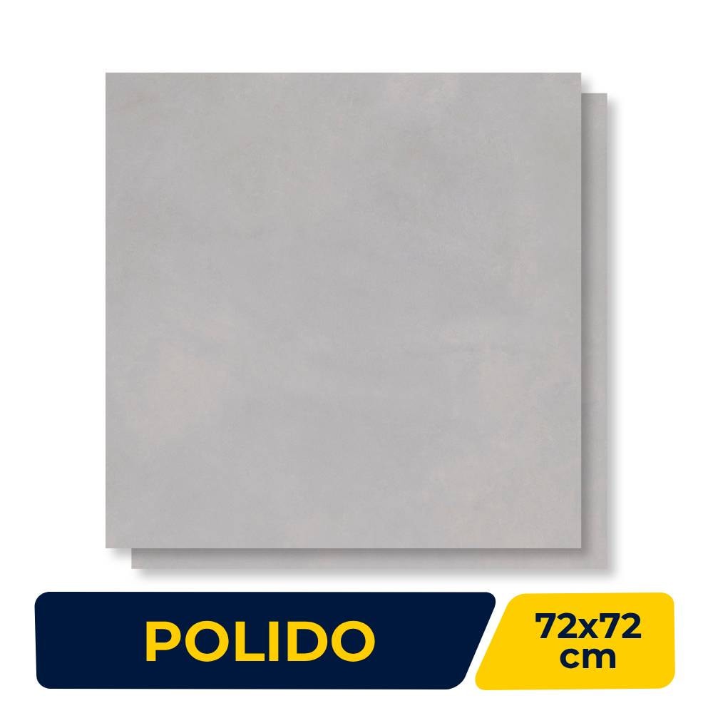 Porcelanato Polido 72x72cm Caixa 2,61m² Delta Madrid Plata Retificado - 3045