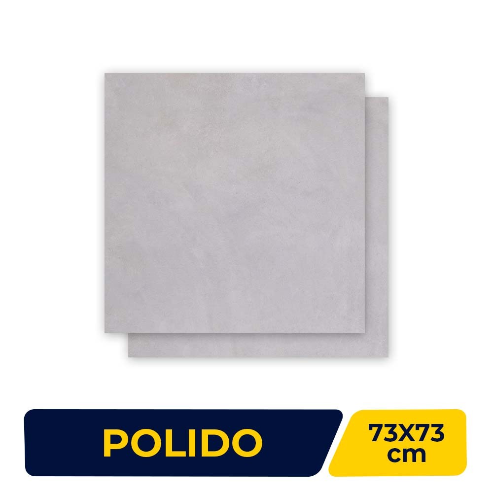 Porcelanato Polido 73x73cm Caixa 2,65m² Delta Madrid Plata Retificado - 2273