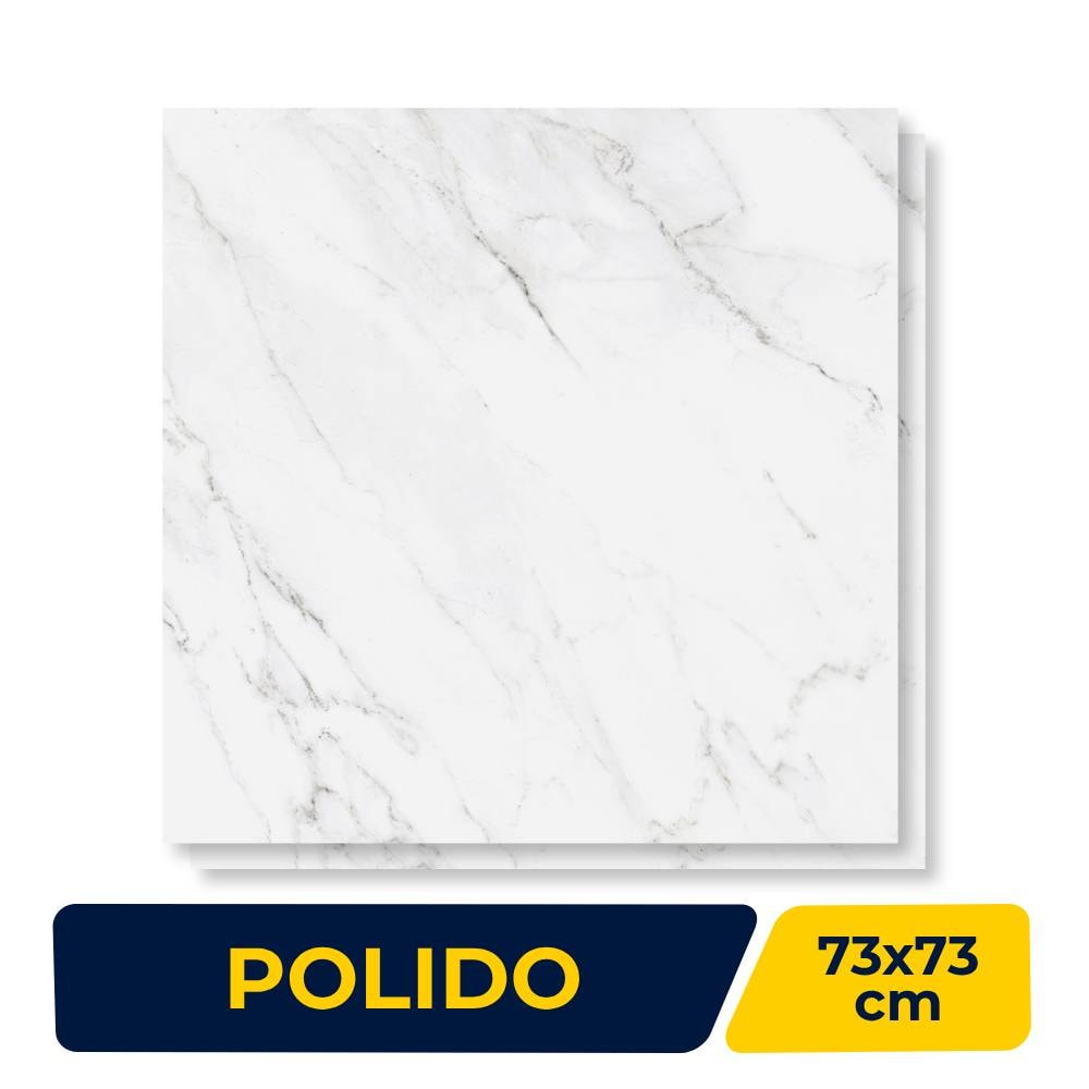 Porcelanato Polido 73x73cm Caixa 2,65m² Delta Santorine Retificado - 2268