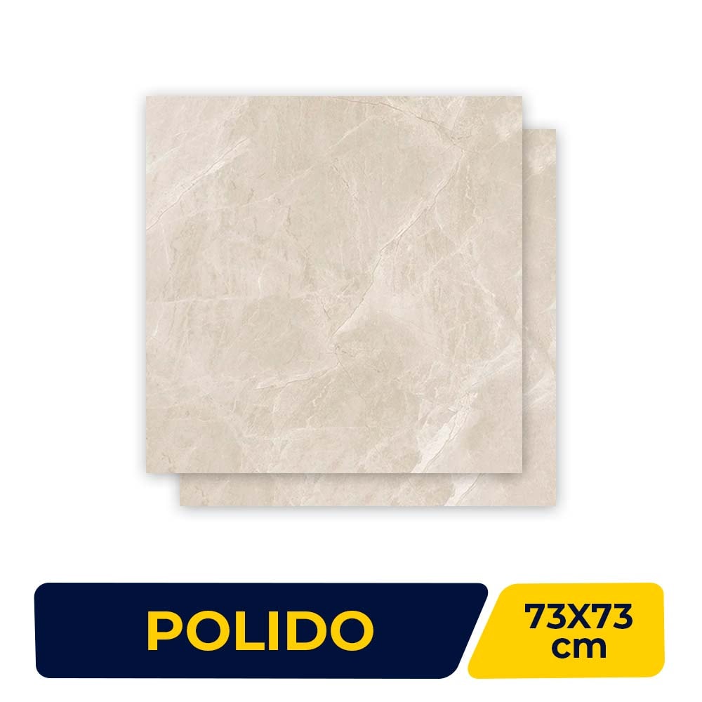 Porcelanato Polido 73x73cm Caixa 2,65m² Fuji Sand Retificado - 2271-A