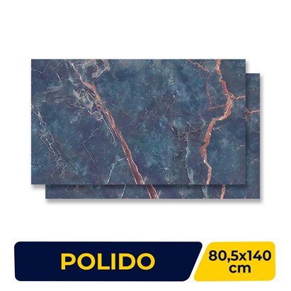 Porcelanato Polido 80,5x140cm Caixa 2,25m² Villagres Atlantis Retificado - 800025