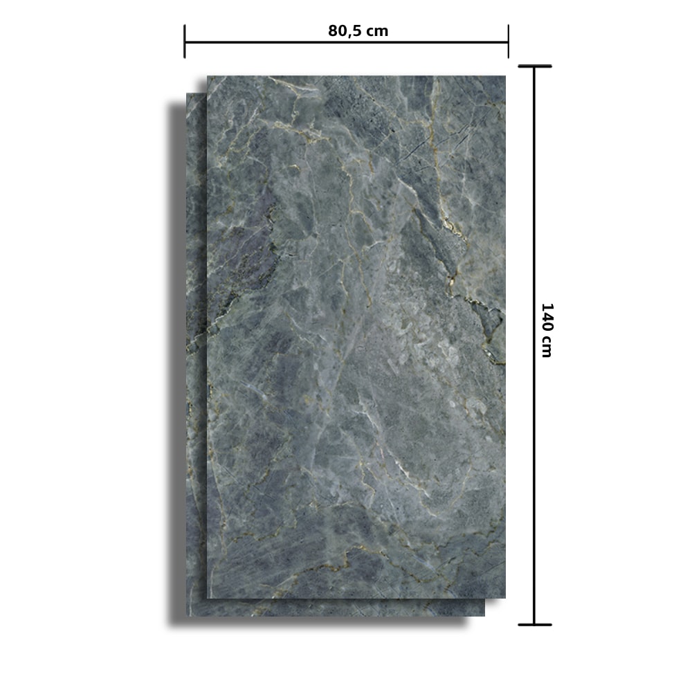 Porcelanato Polido 80.5x140cm Caixa 2,25m² Villagres Blue Moon Retificado - 800029