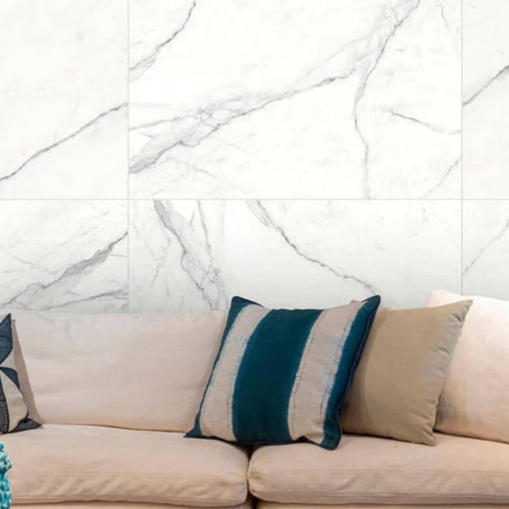 Porcelanato Polido 80,5x140cm Caixa 2,25m² Villagres Castellamare Bianco Retificado - 800006