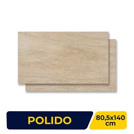 Porcelanato Polido 80,5x140cm Caixa 2,25m² Villagres Marmo Reale Retificado - 800002