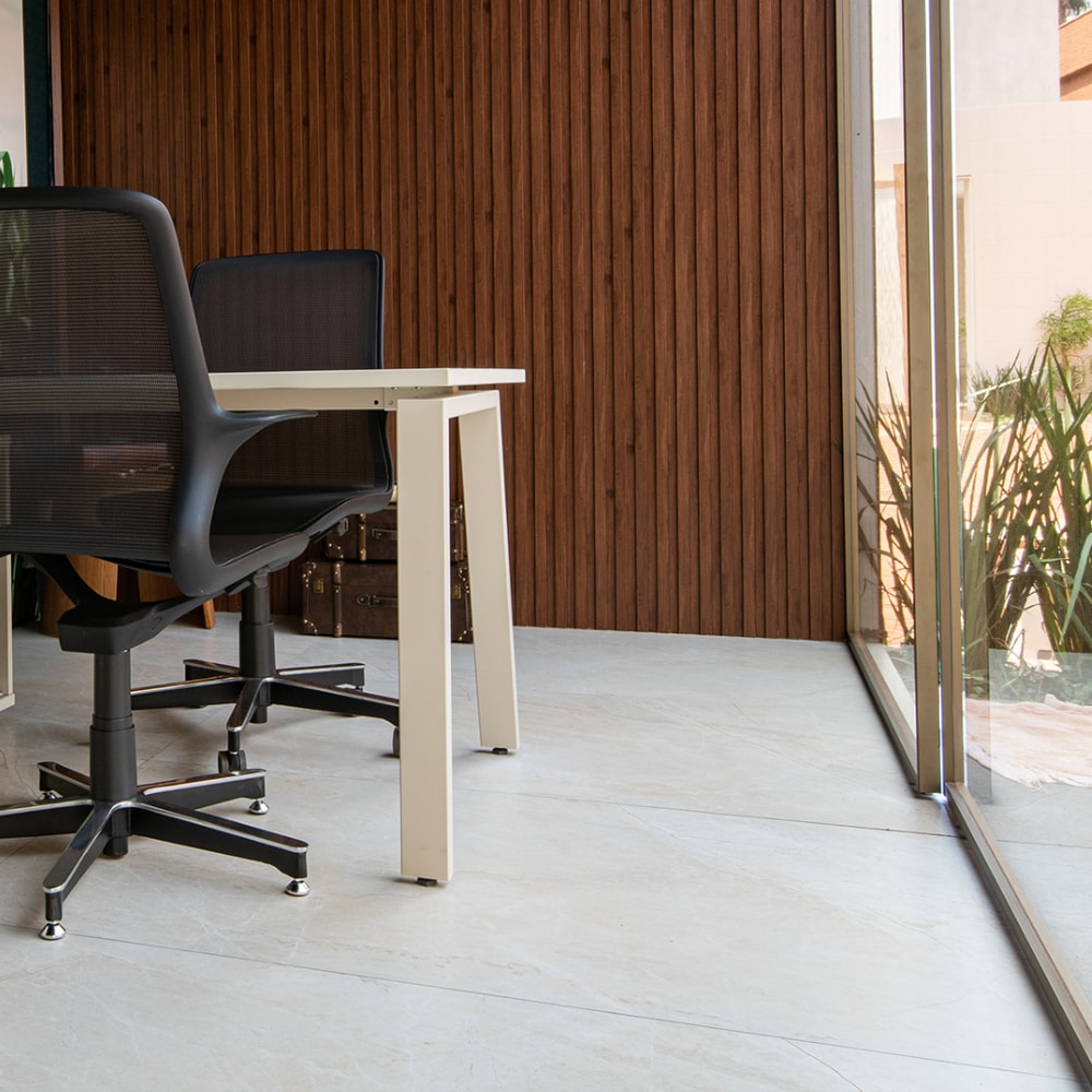 Porcelanato Polido 80,5x140cm Caixa 2,25m² Villagres Monte Bianco Retificado - 800021