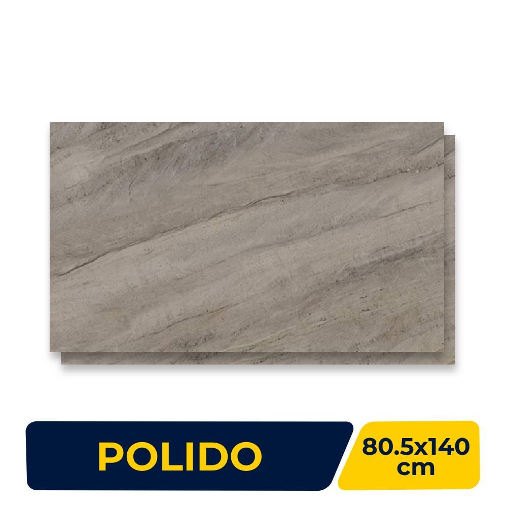 Porcelanato Polido 80,5X140cm Caixa 2,25m² Villagres Monte Blu Retificado - 800031