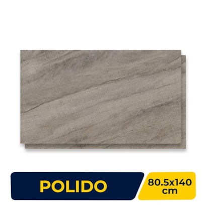 Porcelanato Polido 80,5X140cm Caixa 2,25m² Villagres Monte Blu Retificado - 800031