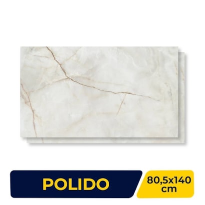 Porcelanato Polido 80,5x140cm Caixa 2,25m² Villagres Palazzo Ducale Retificado - 800005