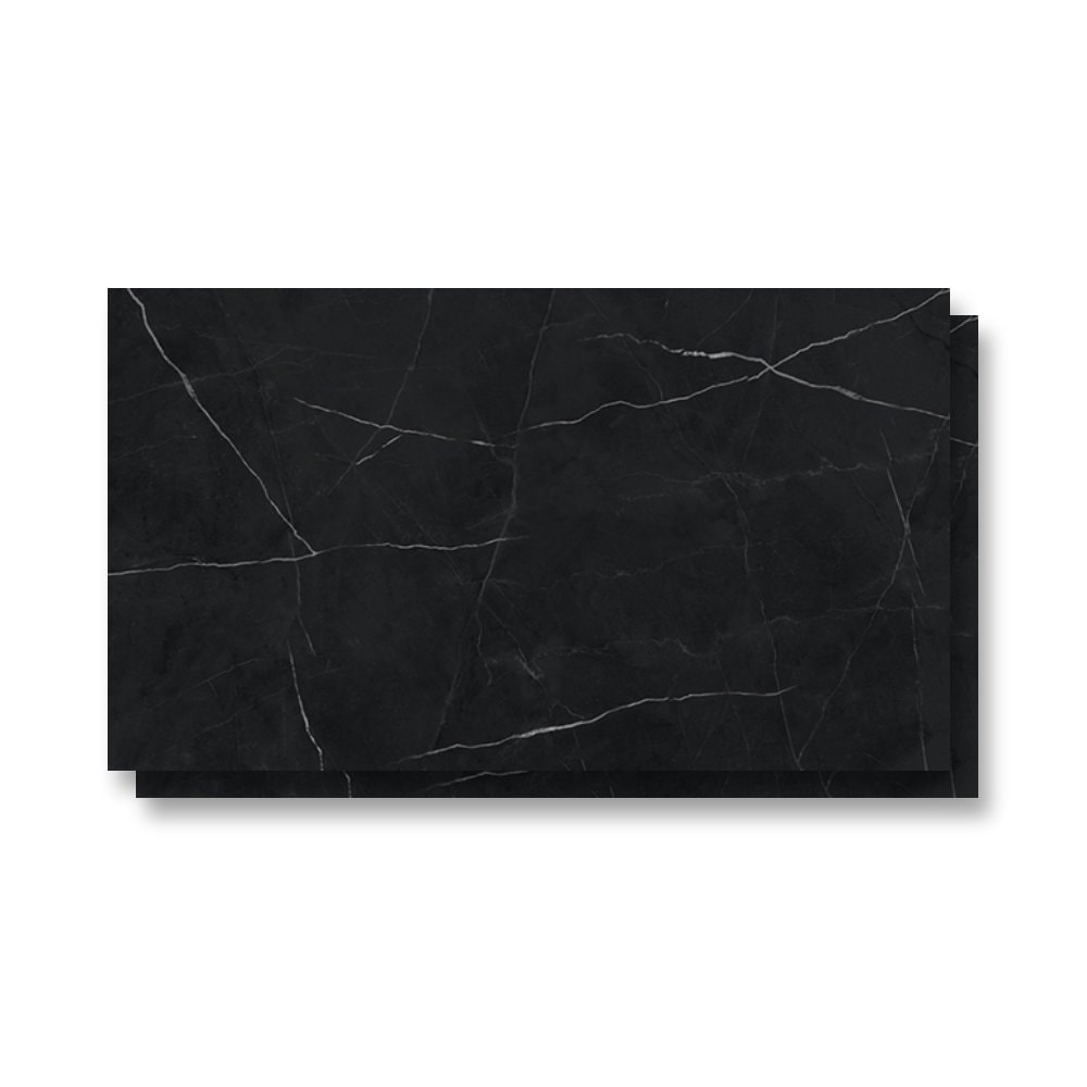 Porcelanato Polido 80,5x140cm Caixa 2,25m² Villagres Royal Black Retificado - 800008