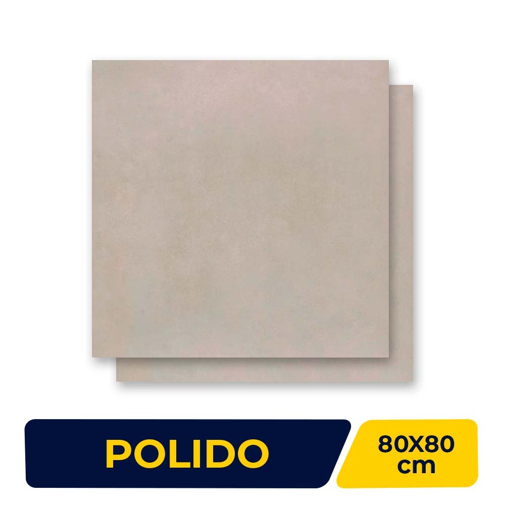 Porcelanato Polido 80x80cm Caixa 1,89m² Hit Gris Retificado - 203645E