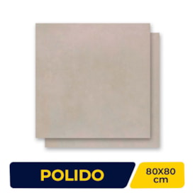 Porcelanato Polido 80x80cm Caixa 1,89m² Hit Gris Retificado - 203645E