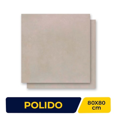 Porcelanato Polido 80x80cm Caixa 1,89m² Hit Gris Retificado - 203645E