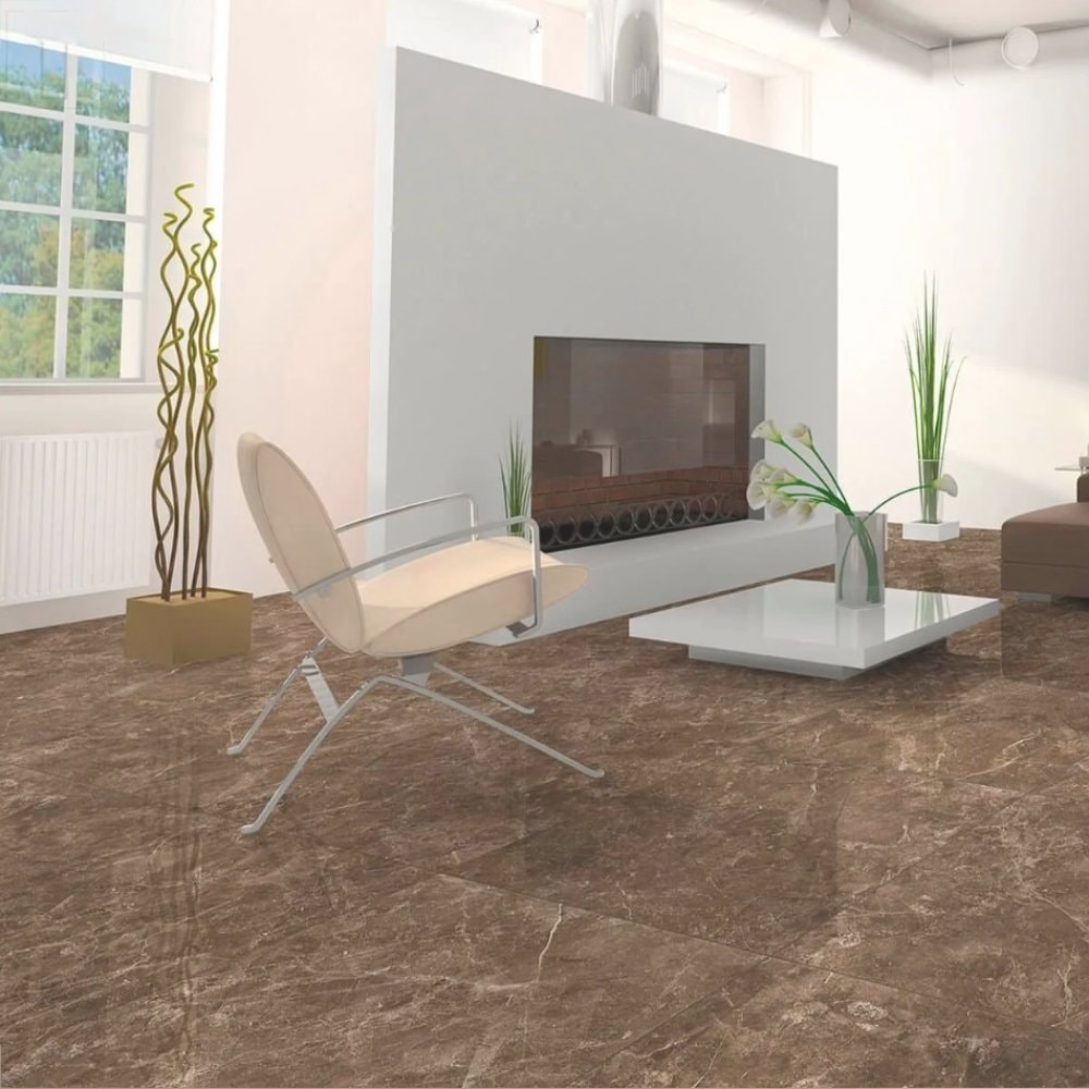 Porcelanato Polido 80x80cm Caixa 2,57m² Gaudi Elegance Brown Retificado - 85111