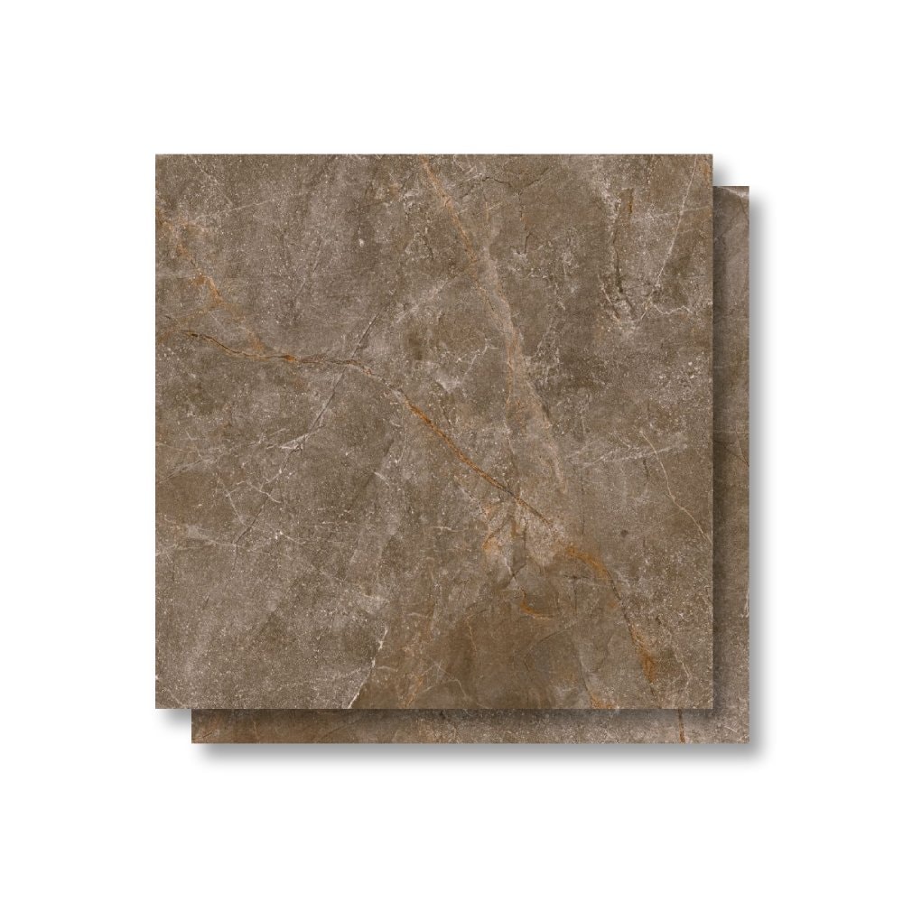 Porcelanato Polido 80x80cm Caixa 2,57m² Gaudi Elegance Brown Retificado - 85111