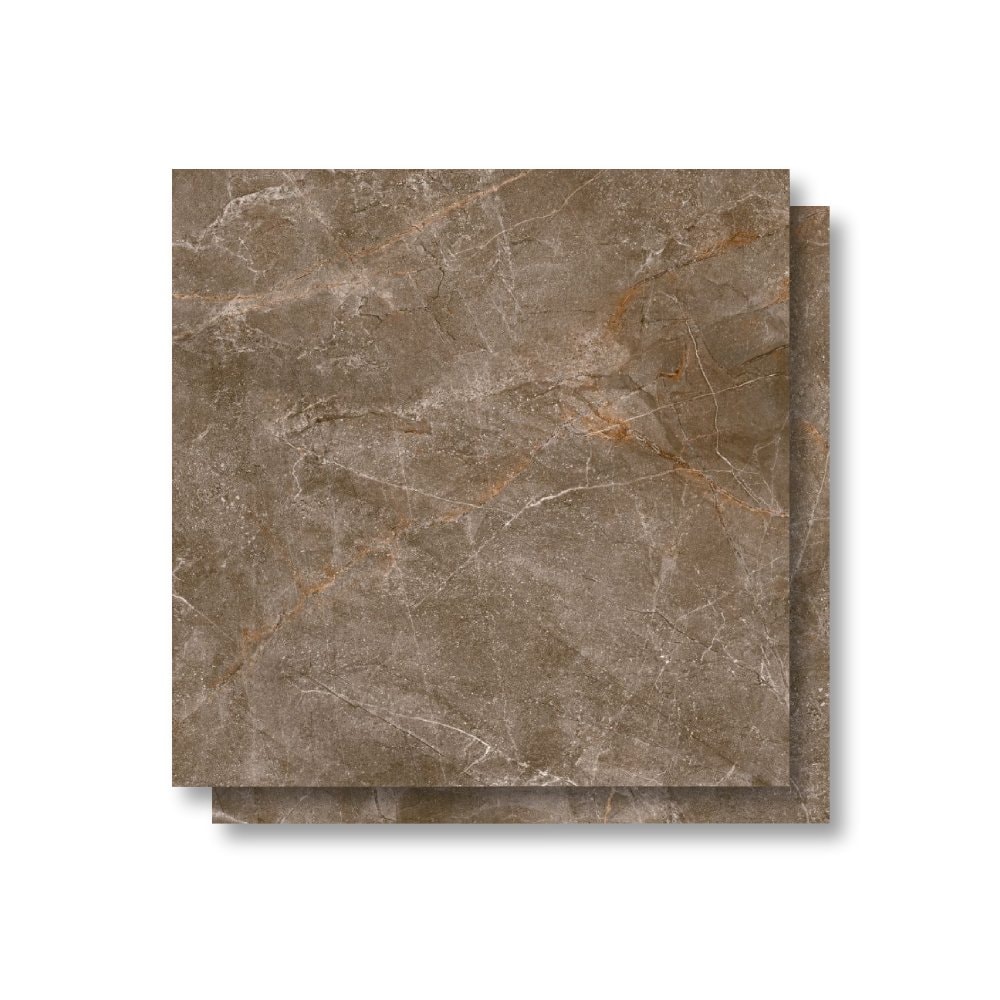 Porcelanato Polido 80x80cm Caixa 2,57m² Gaudi Elegance Brown Retificado - 85111