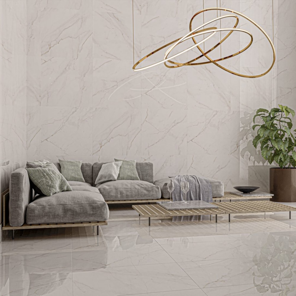 Porcelanato Polido 82X82cm Caixa 2,02m² Castelli Castel Tasso Lux Retificado - P70420
