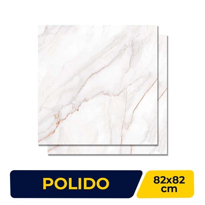 Porcelanato Polido 82X82cm Caixa 2,02m² Castelli Castel Tasso Lux Retificado - P70420