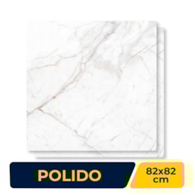 Porcelanato Polido 82X82cm Caixa 2,02m² Castelli Castel Tasso Lux Retificado - P70420