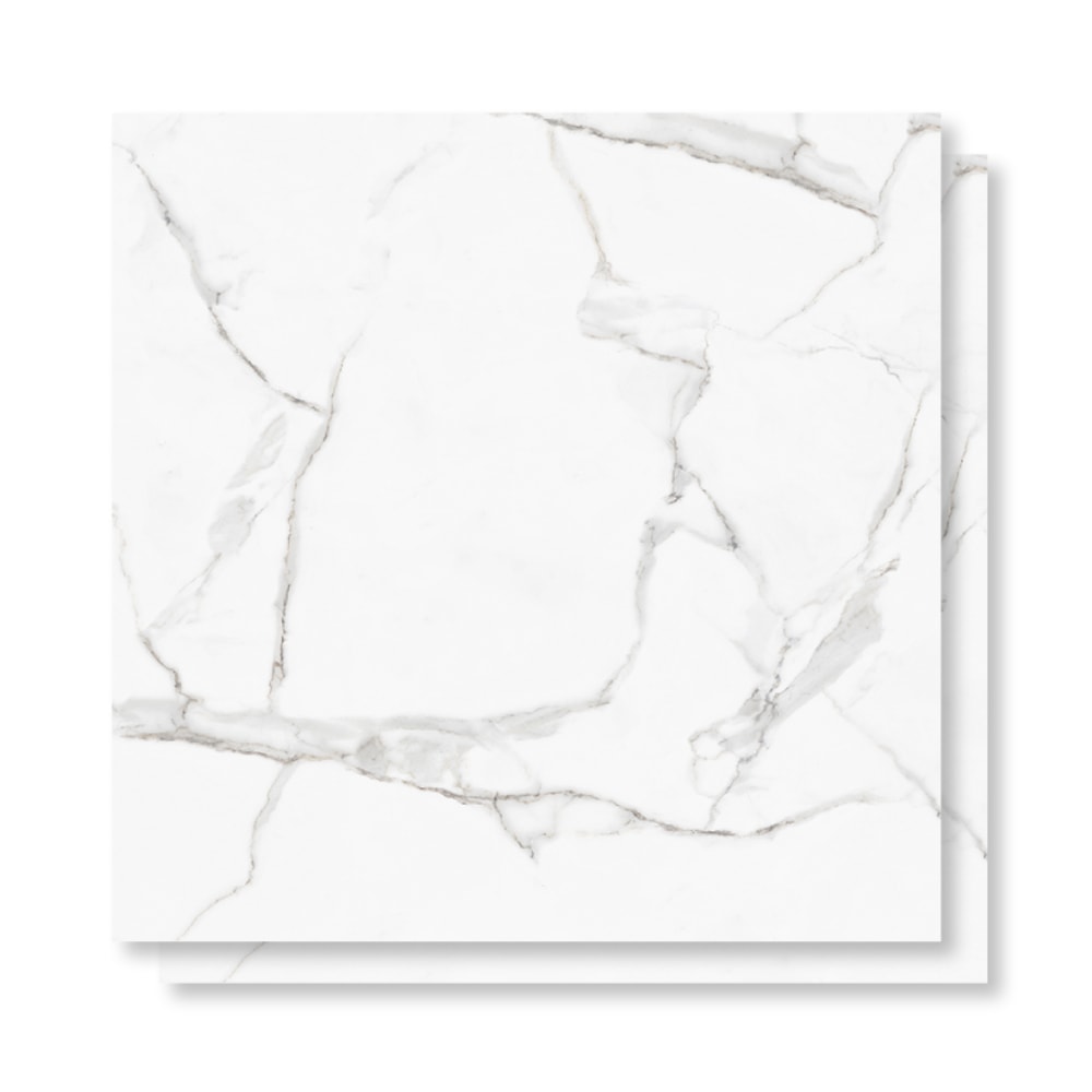 Porcelanato Polido 82X82cm Caixa 2,02m² Damme Calacata Retificado - PR82002