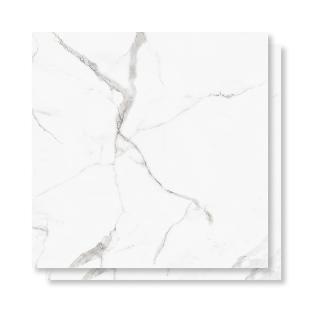 Porcelanato Polido 82X82cm Caixa 2,02m² Damme Calacata Retificado - PR82002