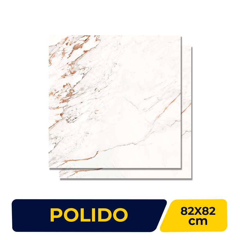 Porcelanato Polido 82X82cm Caixa 2,02m² Damme Capraia Retificado - PR82147
