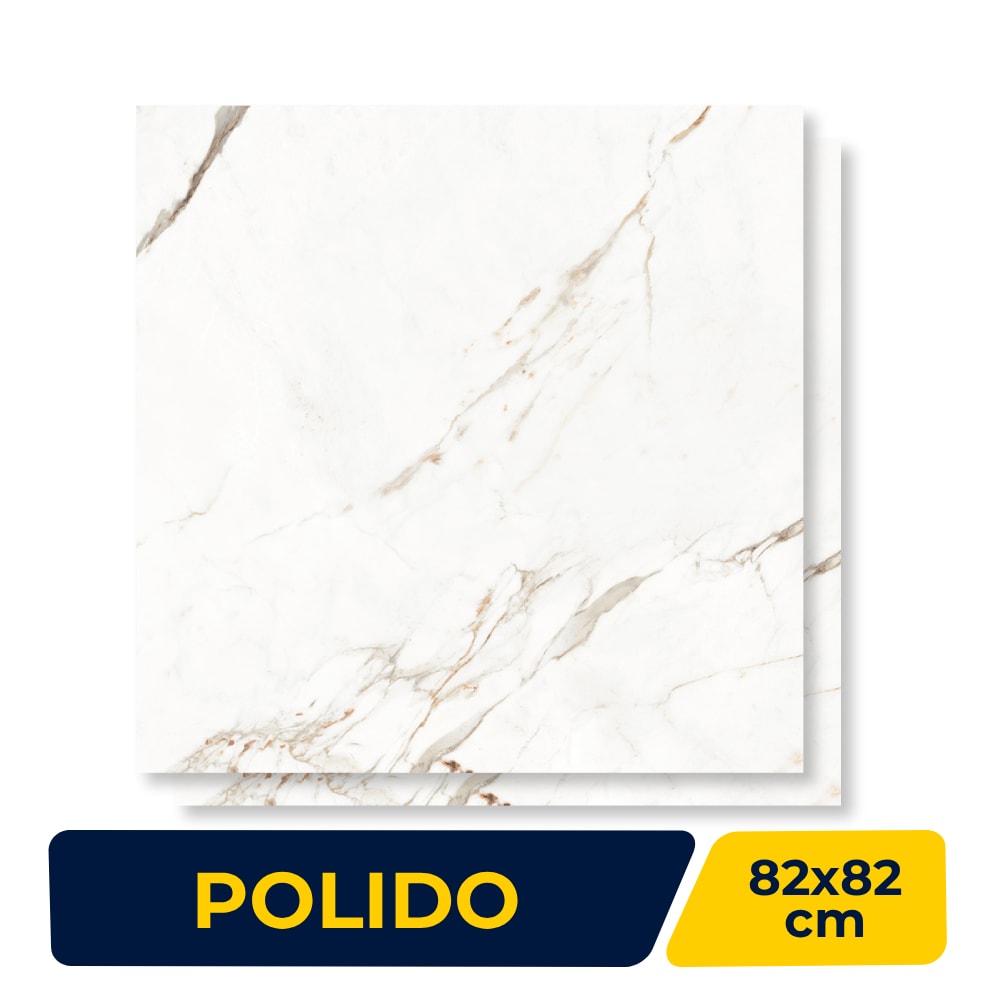 Porcelanato Polido 82X82cm Caixa 2,02m² Damme Capraia Retificado - PR82147