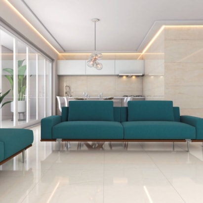 Porcelanato Polido 82x82cm Caixa 2,02m² Damme Crema Natura Retificado - PR82197