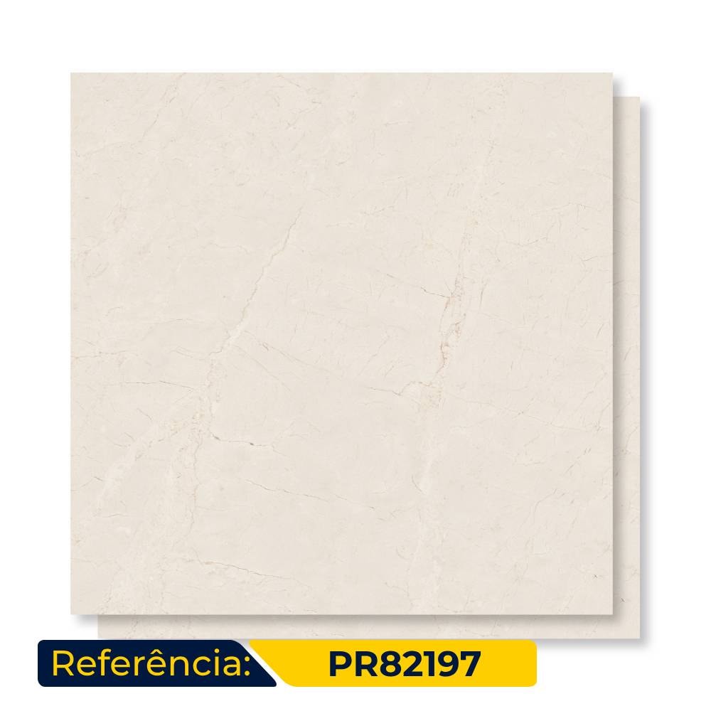 Porcelanato Polido 82x82cm Caixa 2,02m² Damme Crema Natura Retificado - PR82197