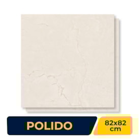 Porcelanato Polido 82x82cm Caixa 2,02m² Damme Crema Natura Retificado - PR82197