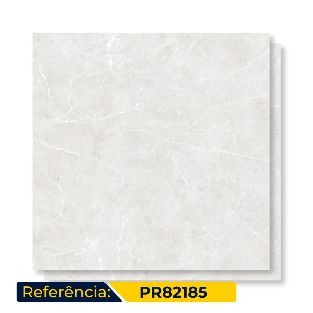 Porcelanato Polido 82x82cm Caixa 2,02m² Damme Magdal Ice Retificado - PR82185