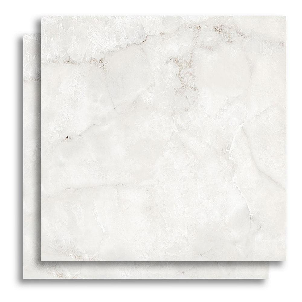 Porcelanato Polido 82X82cm Caixa 2,02m² Damme Onix Ice Retificado - PR82105