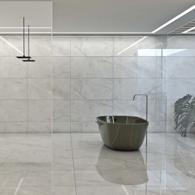 Porcelanato Polido 82X82cm Caixa 2,02m² Damme Onix Ice Retificado - PR82105