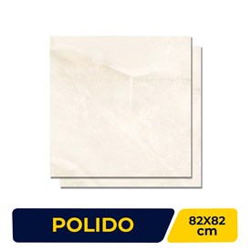 Porcelanato Polido 82X82cm Caixa 2,02m² Damme Onix Nude Retificado - PR82005
