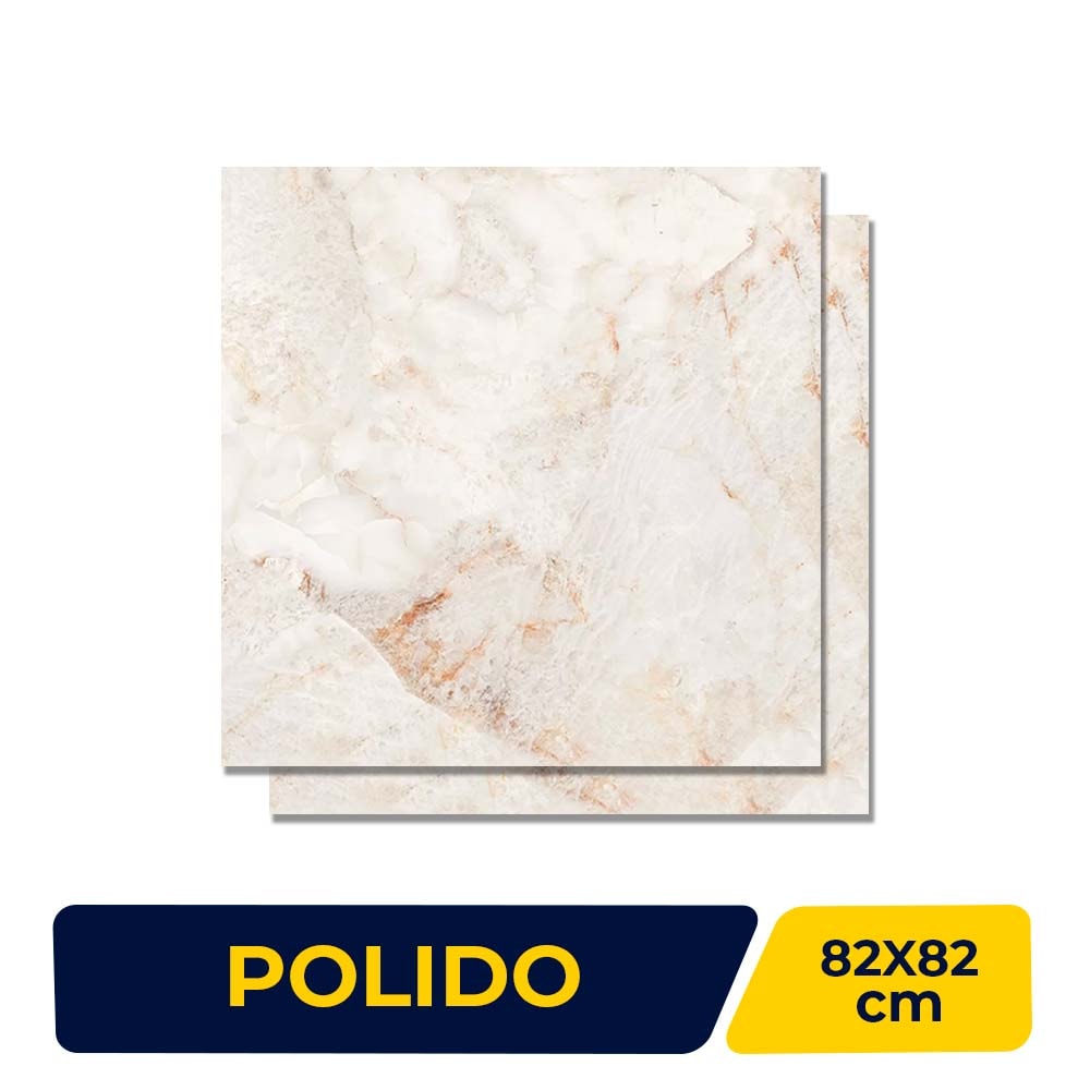 Porcelanato Polido 82x82cm Caixa 2,02m² Damme Patagonia Retificado - PR82198