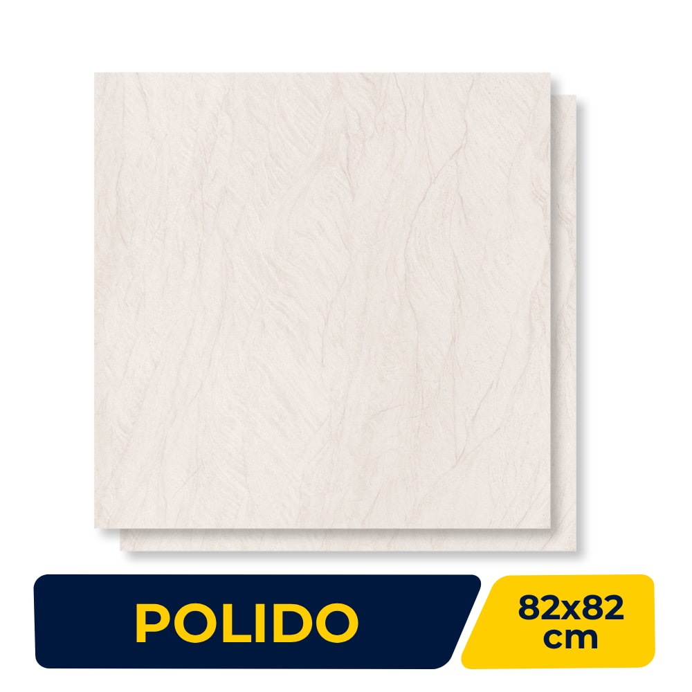 Porcelanato Polido 82x82cm Caixa 2,02m² Damme Pietra Serena Retificado - PR82317
