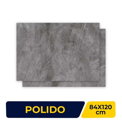 Porcelanato Polido 84x120cm Caixa 3,00m² Delta Pulpis Grafite Retificado - 2482