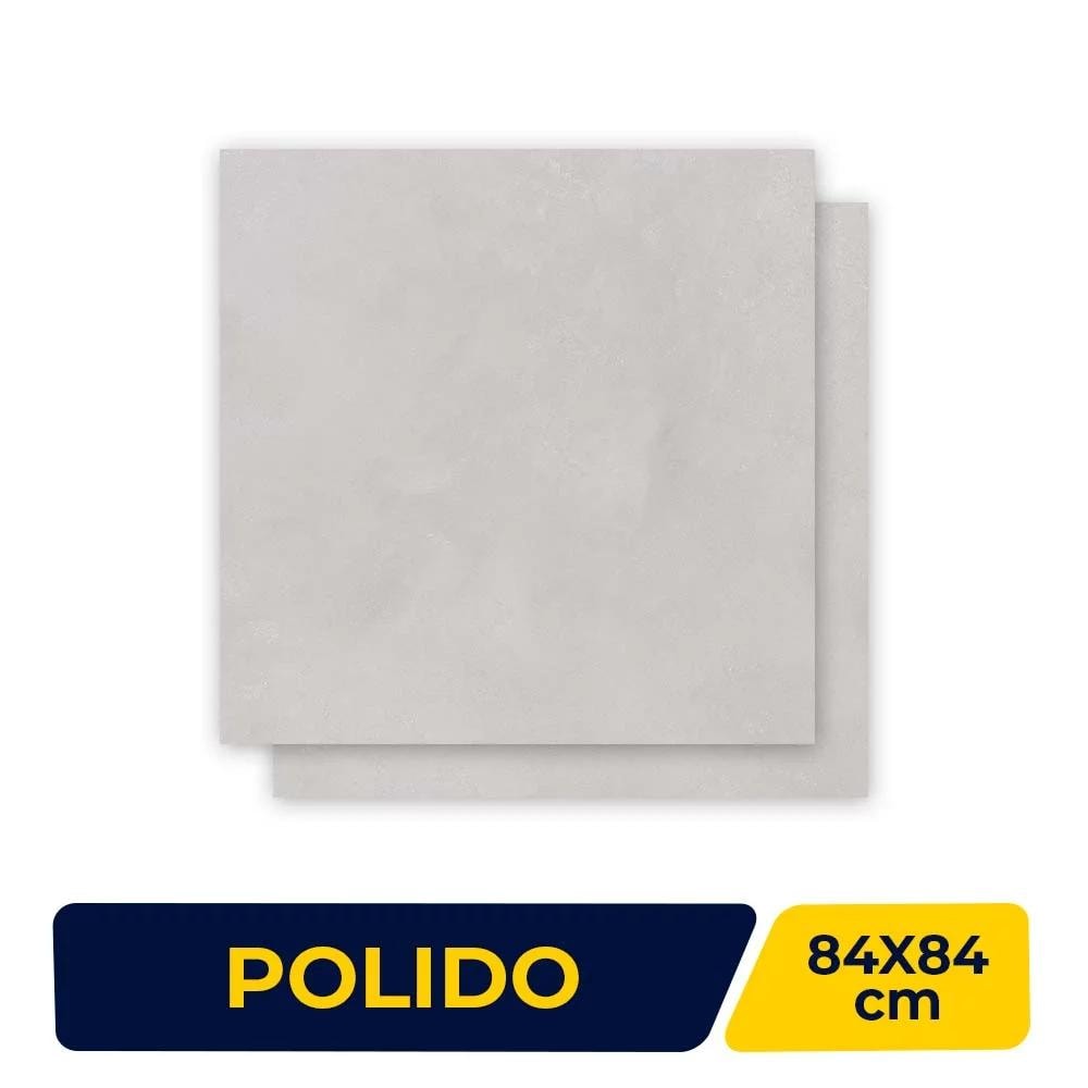 Porcelanato Polido 84x84cm Caixa 2,80m² Delta Barcelona Plata Retificado - 2225