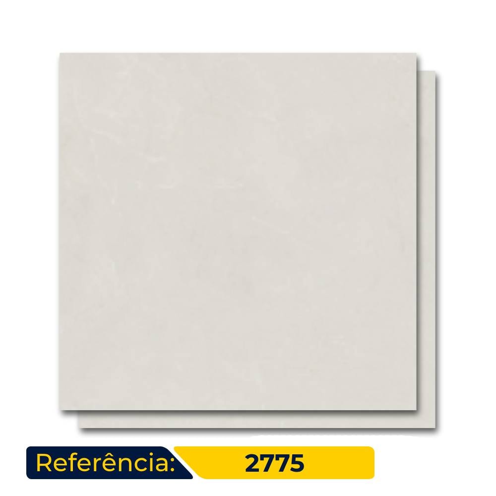 Porcelanato Polido 84x84cm Caixa 2,80m² Delta Granada Off White In Retificado-  2775