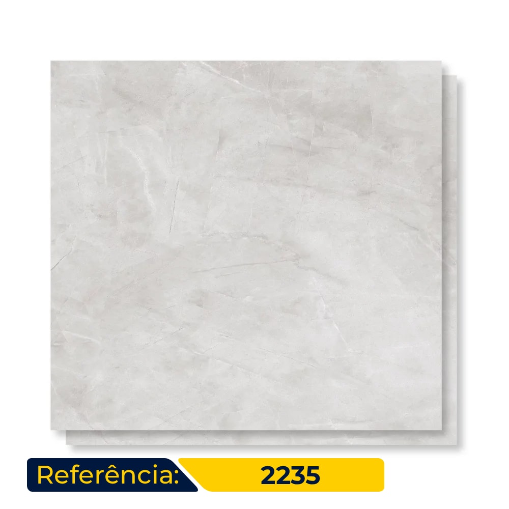 Porcelanato Polido 84x84cm Caixa 2,80m² Delta Pulpis Cinza Retificado - 2235