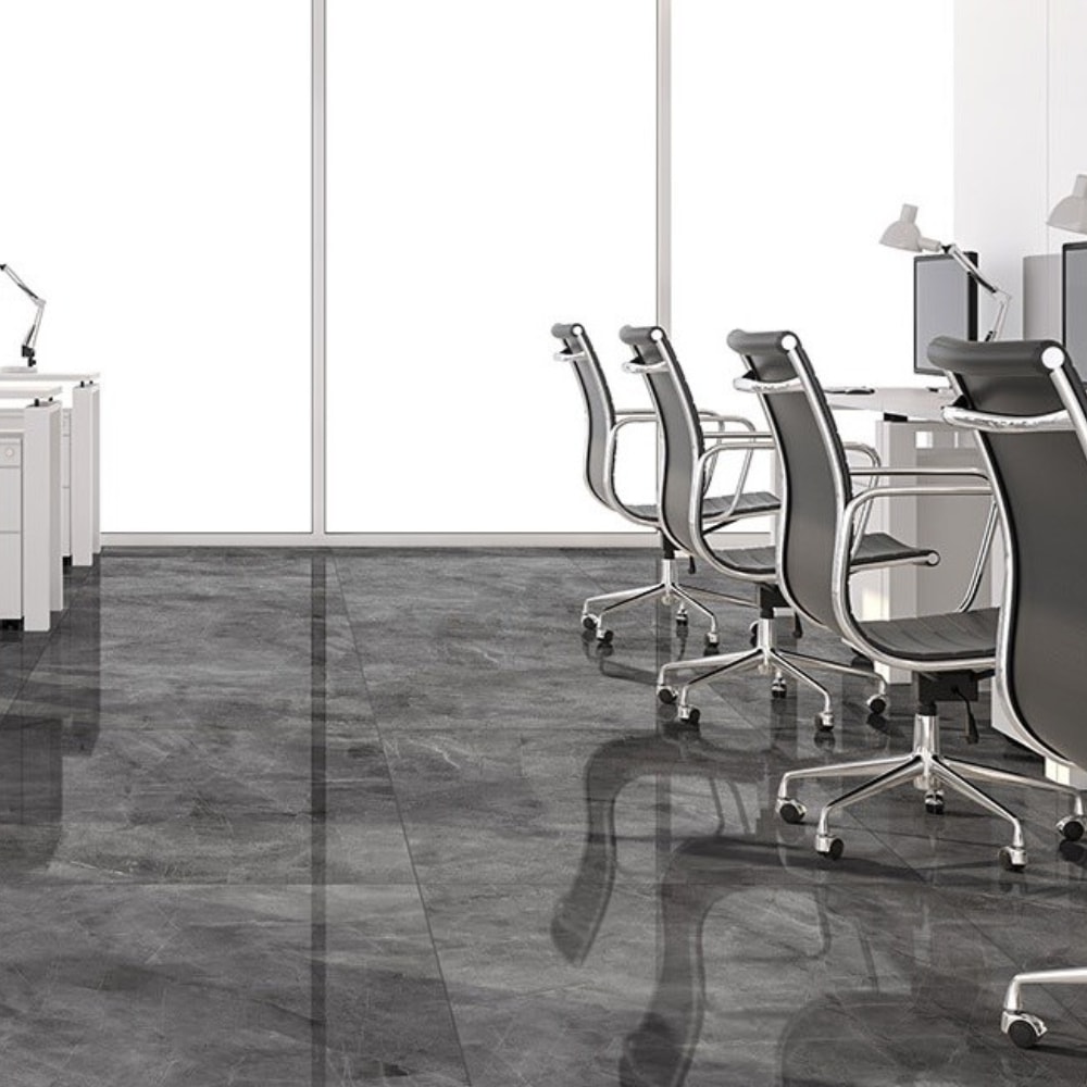 Porcelanato Polido 84x84cm Caixa 2,80m² Delta Pulpis Grafite Retificado - 2204